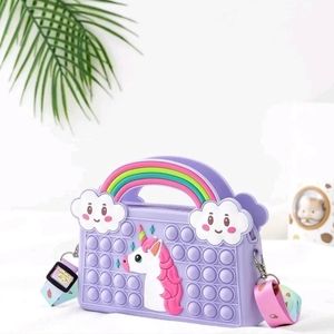 Unicorn Graphic Push Bubble Satchel Bag